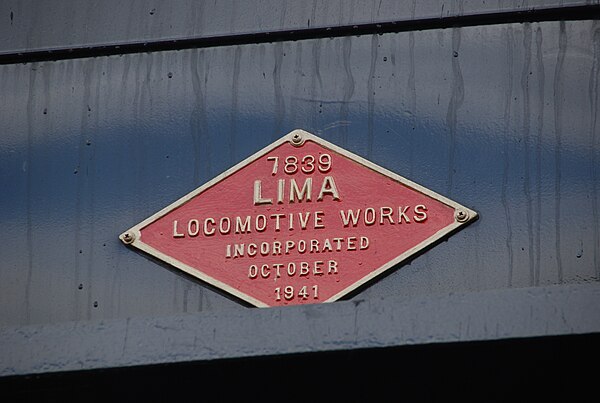 PM No. 1225's builder's plate