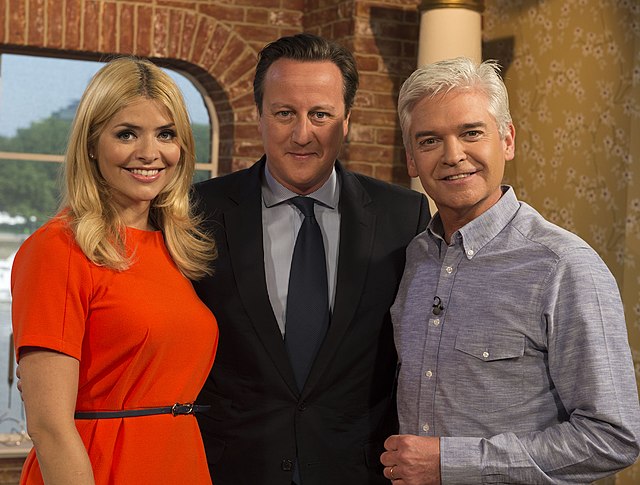 David Cameron on the set of This Morning with Phillip Schofield and Holly Willoughby