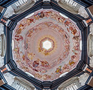 Pažaislis Monastery interior dome.