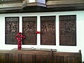 Wall panels made from the dismantled St Anne's pulpit