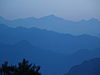 Pauri at dawn, Himalayas as the last upper ridge in the background