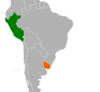 Location map for Peru and Uruguay.