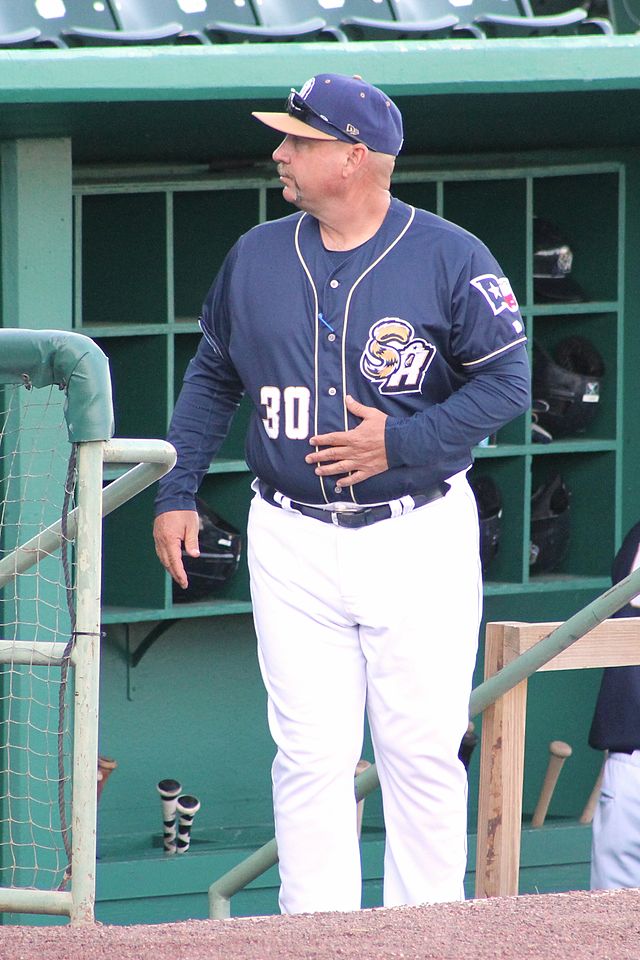 Manager Phillip Wellman (30) of the El Paso Chihuahuas in the