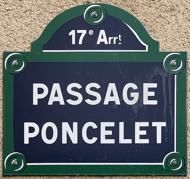 File:Plaque Passage Poncelet - Paris XVII (FR75) - 2021-08-22 - 1.jpg