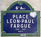 Plaque Place Léon Paul Fargue - Paris VI (FR75) - 2021-07-30 - 1.jpg