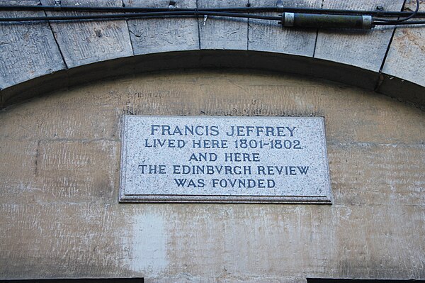 Plaque to Francis Jeffrey, 18 Buccleuch Place, Edinburgh