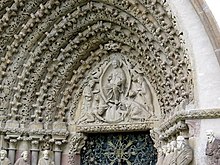 Portal of the church of Porta coeli Convent in Tisnov near Brno, Moravia, 1230s. Porta coeli Tisnov 5898.jpg