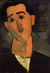 Porträt des Juan Gris geschaffen von Amedeo Modigliani. Ölgemälde auf Leinwand entstanden 1915. Eine Schenkung an das Metropolitan Museum of Art in New York.