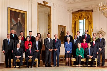 Primeiro gabinete de Barack Obama, Casa Branca, setembro de 2009. (definição 1 280 × 853)