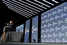 Donald Trump speaks at the 2019 Student Action Summit President Trump Delivers Remarks at TPUSA (49259614791).jpg