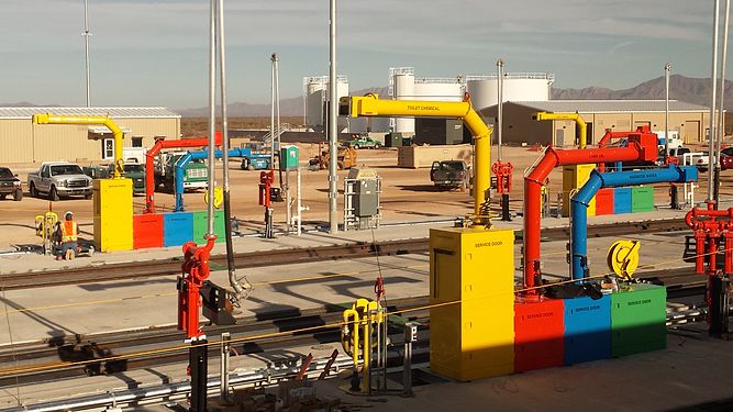 Equipment along the route of Amtrak's Sunset Limited, west of El Paso, Texas.