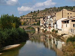 Valderrobres Place in Aragon, Spain