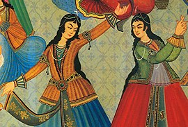 17th century Persian women dance in a ceremony in Iran Raghs-isfahan.jpg