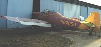 Rawdon T-1 single-seat crop-sprayer at North Perry airport, Florida, in March 1987 Rawdon T-1 North Perry Florida 03.87.jpg