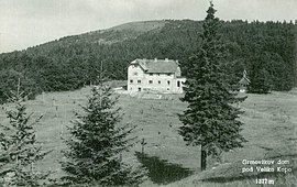 Razglednica Grmovškovega doma pod Veliko Kopo 1960.jpg