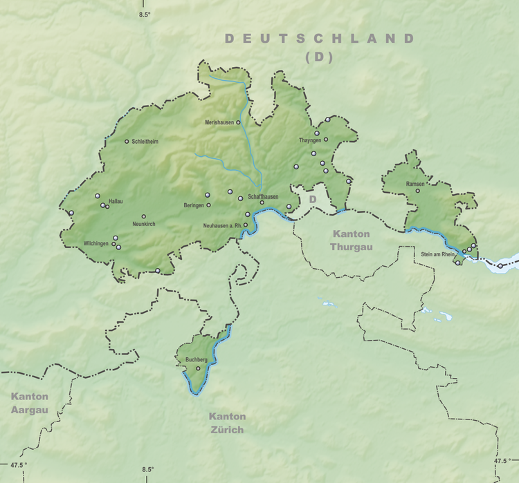 Reliefkarte Schaffhauser Seen