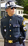 板門店の警備にあたる韓国軍憲兵。ハングルで「헌병」（憲兵）と記された軽ヘルメット（M1ヘルメットの中帽）及び腕章を着用し、自動拳銃で武装している。また視線を読まれないようにサングラスをかけている。