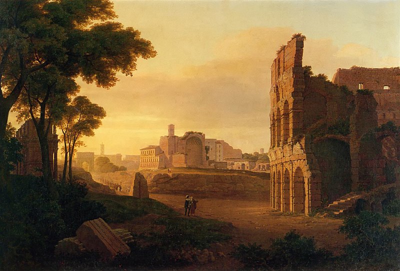 File:Rom, Kolosseum und Forum Romanum by Rudolf Wiegmann 1835.jpg