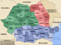 نقشه تقسیمات کشوری رومانی