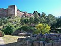 Ruins of the medieval city walls in the Alcazaba's hilside, 2021-02-25.