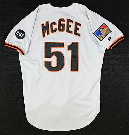 1994 San Francisco Giants #51 Willie McGee road jersey
