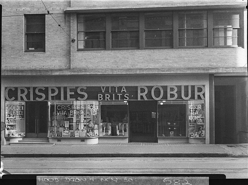 File:SLNSW 12400 RoTayt Pty Ltd shopfront Crispies Vita Brits and Robur tea.jpg