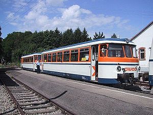 MAN-Schienenbus der SWEG im Bahnhof Neckarbischofsheim Stadt