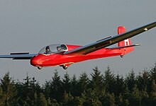 LGS K13 glider landing