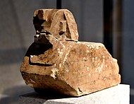 埃及獅身人面像的雕塑模型。晚期，公元前664-332年。來自柏林新博物馆。