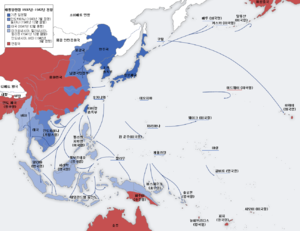 Second world war asia 1937-1942 map (Korean).png