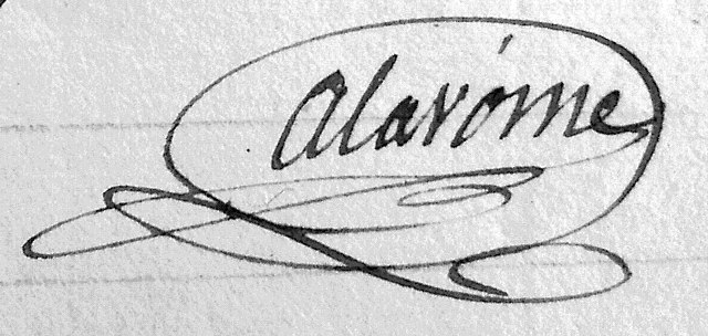 signature de Jean-Antoine Alavoine