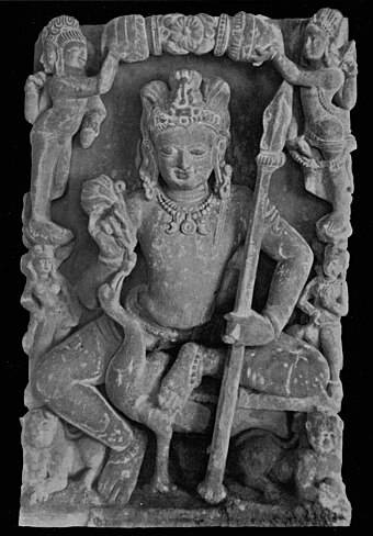 Sculpture of the god Skanda, from Kannauj, North India, circa 8th century.