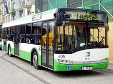 Пример изображения общественного автобусного сообщения в городе 