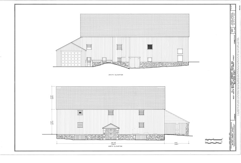 File:South Elevation, North Elevation - Eli Whitney Armory, Barn, Whitney Avenue, Hamden, New Haven County, CT HAER CONN,5-HAM,3A- (sheet 4 of 7).tif