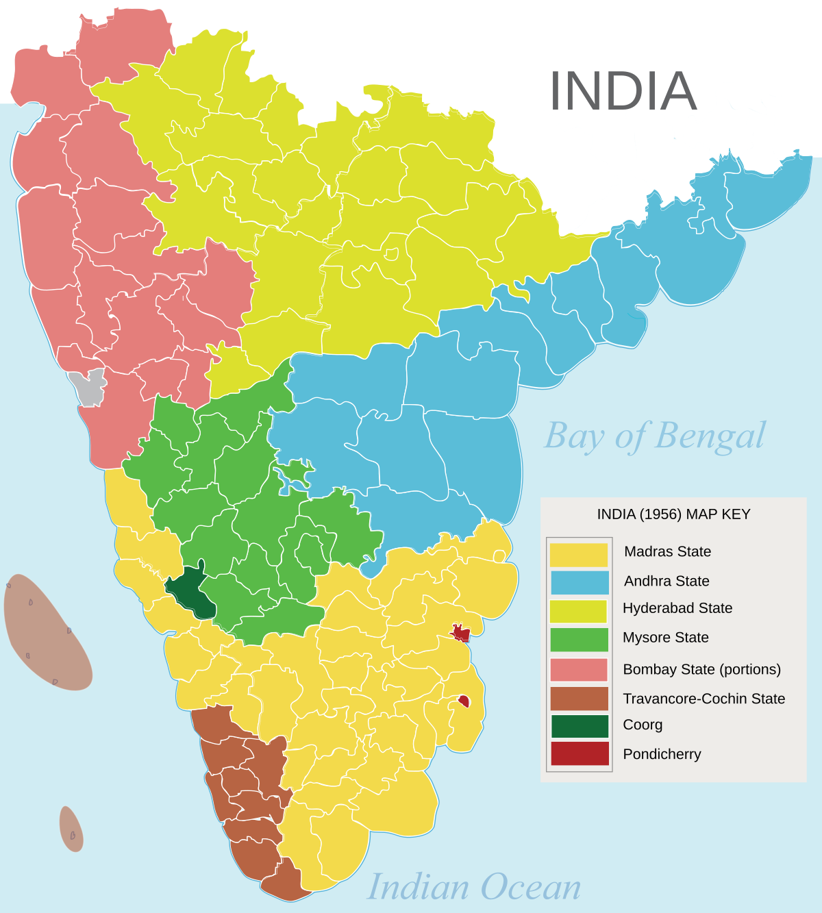 Madras On Map Of India Madras State   Wikipedia