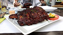 A typical example of Southern United States style spare ribs Spareribs 20160506 182617113.jpg