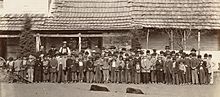 Potawatomi boys at St. Mary's Mission, Kansas, ca. 1867 St. Mary's Mission, Kansas, Pottawattamie Indian School, 90 miles west of Missouri River. (Boston Public Library) (cropped).jpg