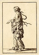 Standing Female Figure Carrying a Lamp. Etching. Florence, 1728.