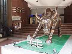 Statue of Bull in front of BSE Mumbai.jpg
