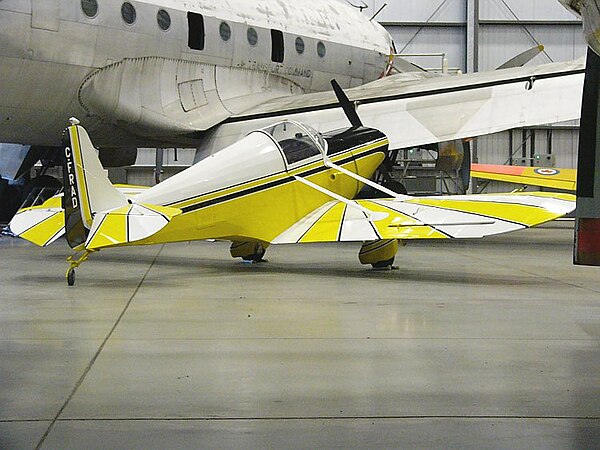 Canada's first homebuilt aircraft, Stitts SA-3A Playboy CF-RAD, first flown in 1955, seen in the Canada Aviation and Space Museum.