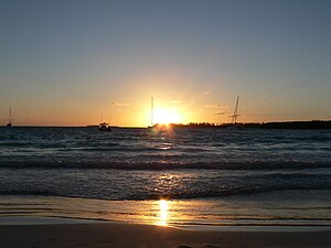 Sunset on the Pines island, New Caledonia