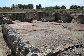 Excavated remains of buildings, possibly from Thurii. Sybaris archeological park 4.jpg