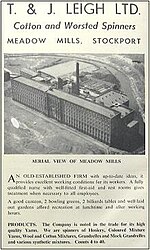 Old newspaper clipping with view of Meadow Mill T. & J. Leigh Ltd. - Meadow Mills, Stockport.jpg