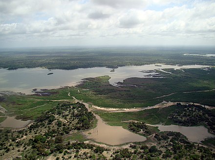 Aerial view of The Selous Game Reserve