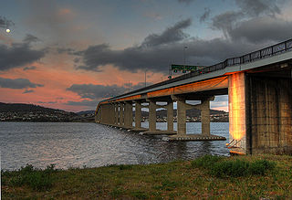 <span class="mw-page-title-main">Tasman Bridge</span> Highway bridge over the River Derwent in Hobart, Tasmania, Australia