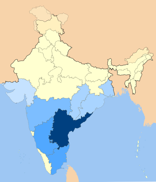 പ്രമാണം:Telugu speakers in India.png