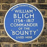 The blue plaque of William Bligh the commander of the Bounty.jpg