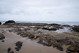 The rocky tide pools of the Crystal Cove State Marine Conservation Area.