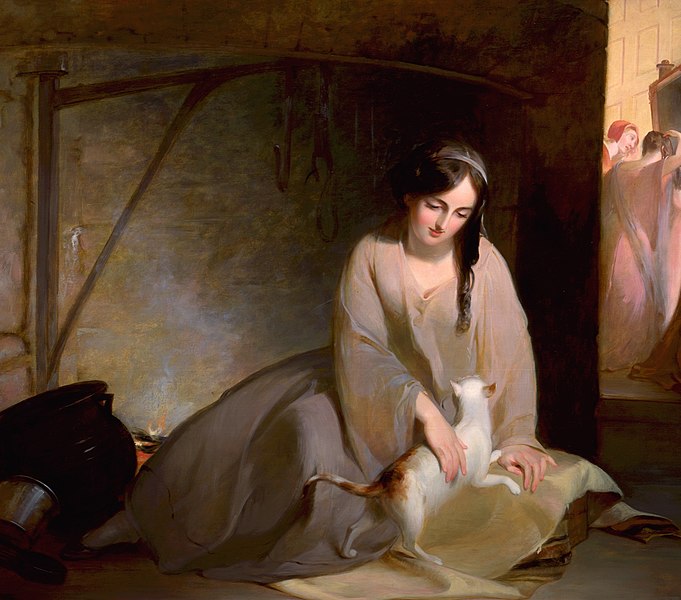 Cinderella at the Kitchen Fire, Thomas Sully, 1843