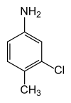 Structural formula of 3-chloro-4-methylaniline